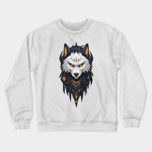 Golden Wilderness: Majestic Wolf Art Tee Crewneck Sweatshirt